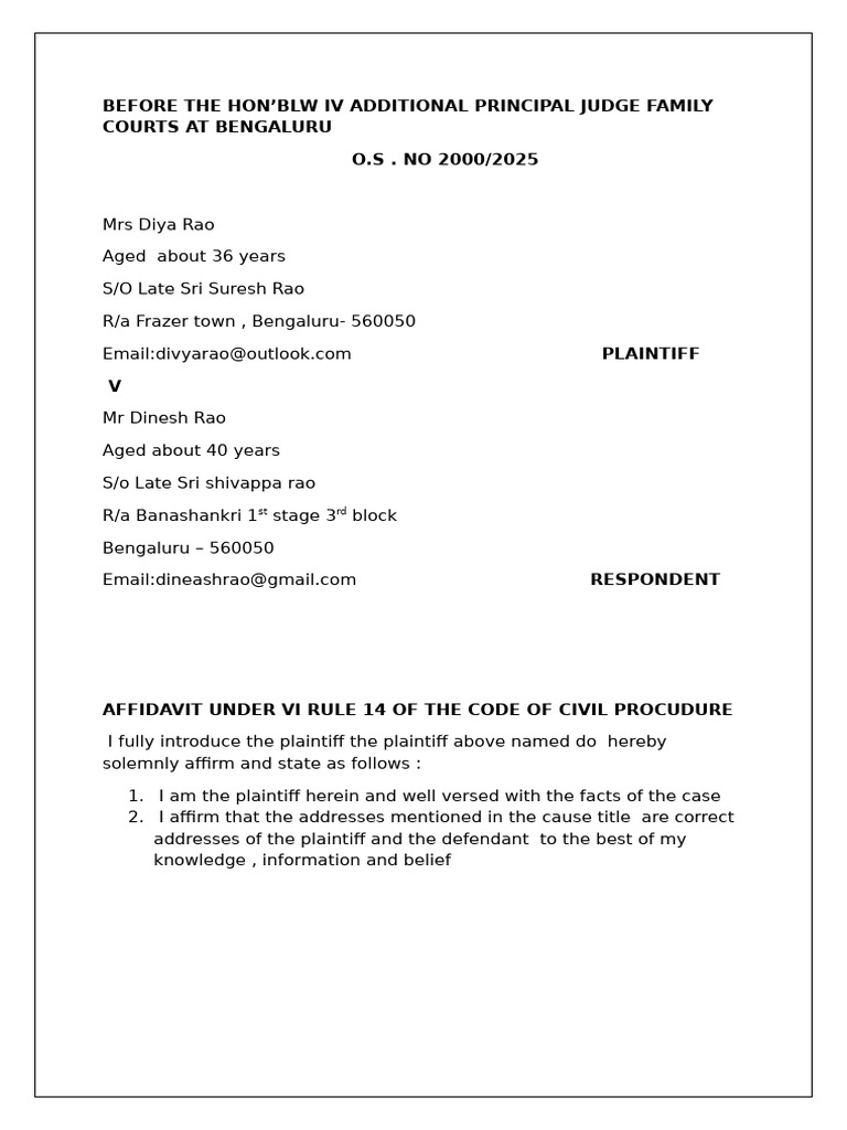 Affidavit Draft DPC Vertification | PDF