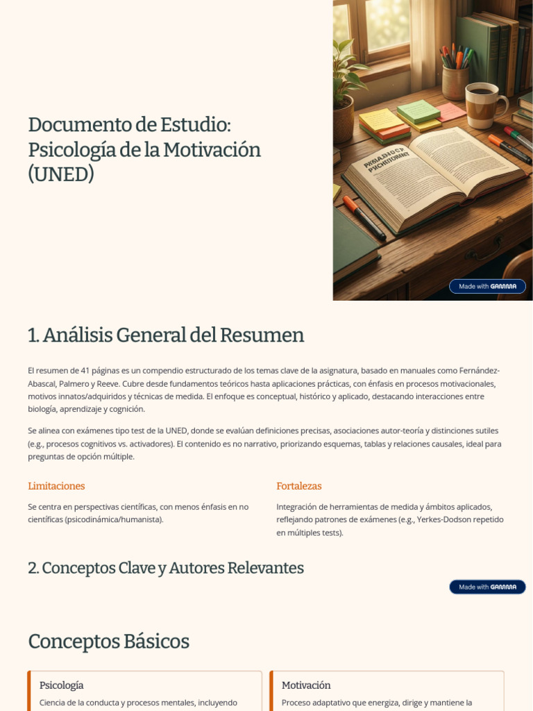 Documento de Estudio Psicologia de La Motivacion UNED | PDF ...