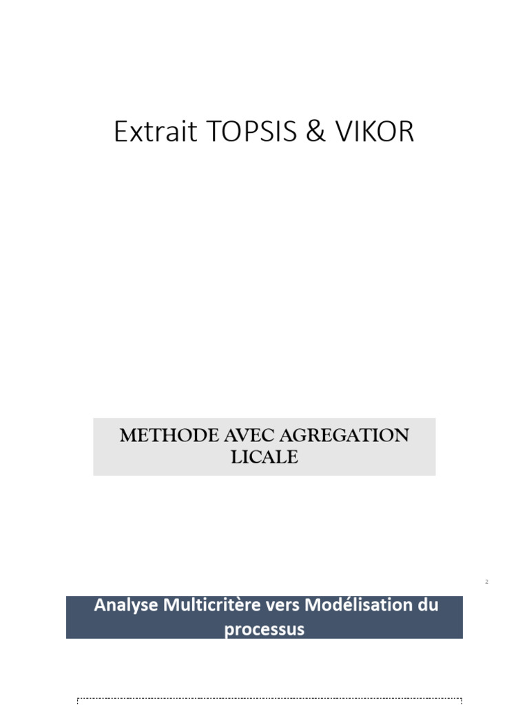 Extrait TOPSIS & VIKOR | PDF
