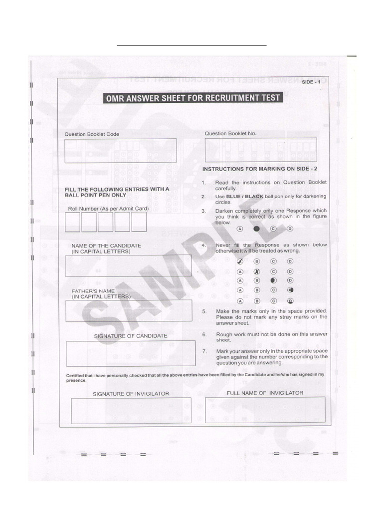 Omr Sample | PDF