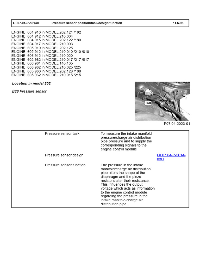 Pressure Sensor Position | PDF