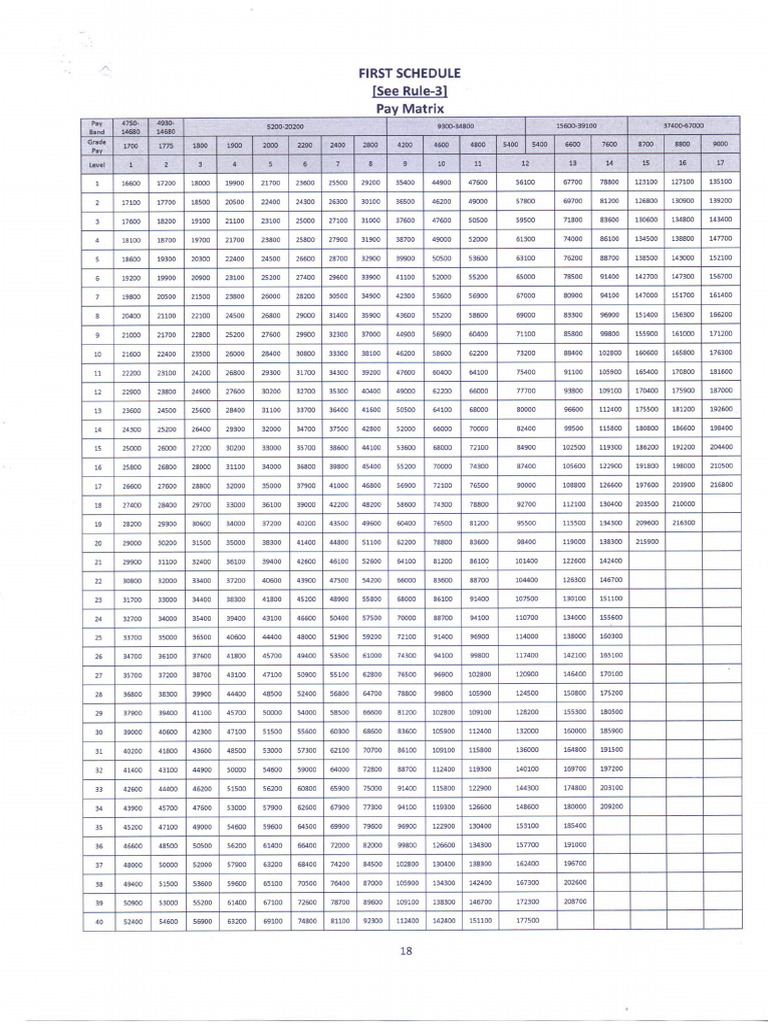 Pay Matrix | PDF