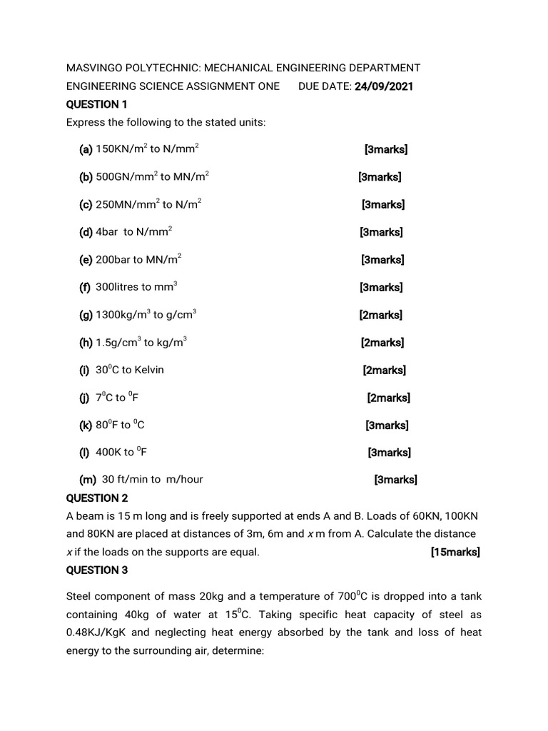 Eng Science A1 2021 | PDF