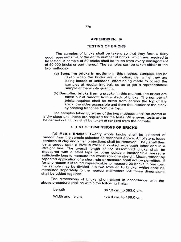 PWD Specifications For Bricks, This Code Helps For Bricks | PDF | Brick ...