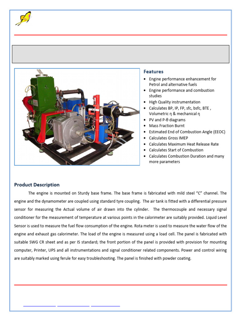 CVCR01 - Computerized Variable Compression Ratio Petrol Engine Test Rig ...