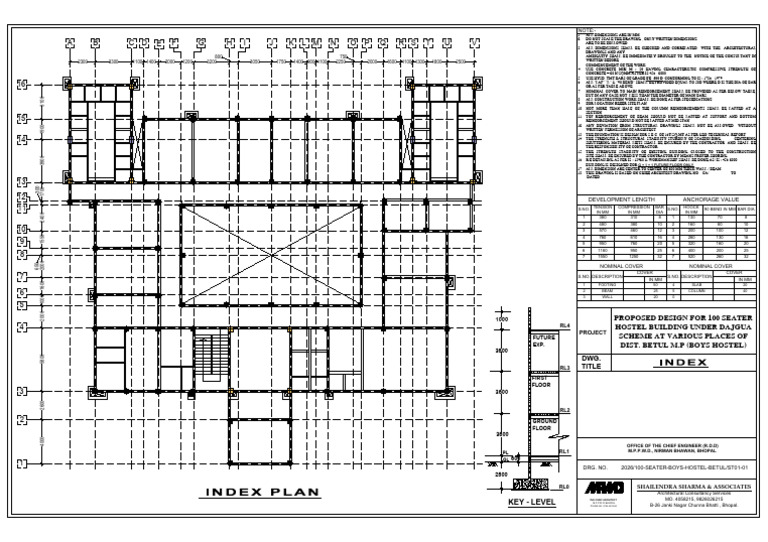 A-1 Index Plan - 100 Seater Boys Hostel Betul | PDF | Beam (Structure ...
