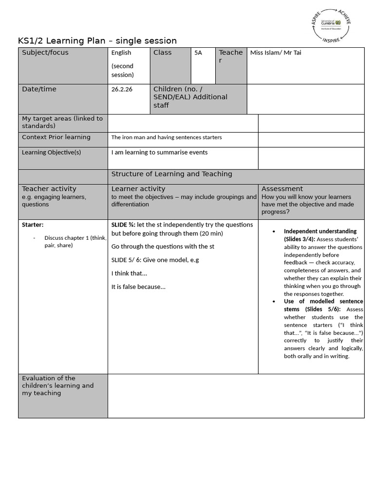 Lesson Plan Document PSHCE | PDF | Educational Assessment | Intelligence