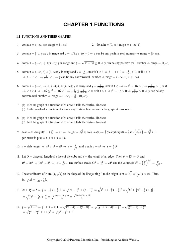 Chapter 1 Sol (Thomas Finney) | PDF | Trigonometric Functions | Geometry