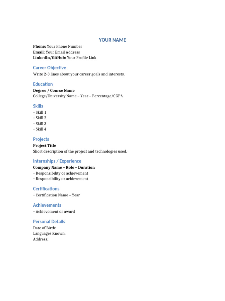 Resume Template | PDF