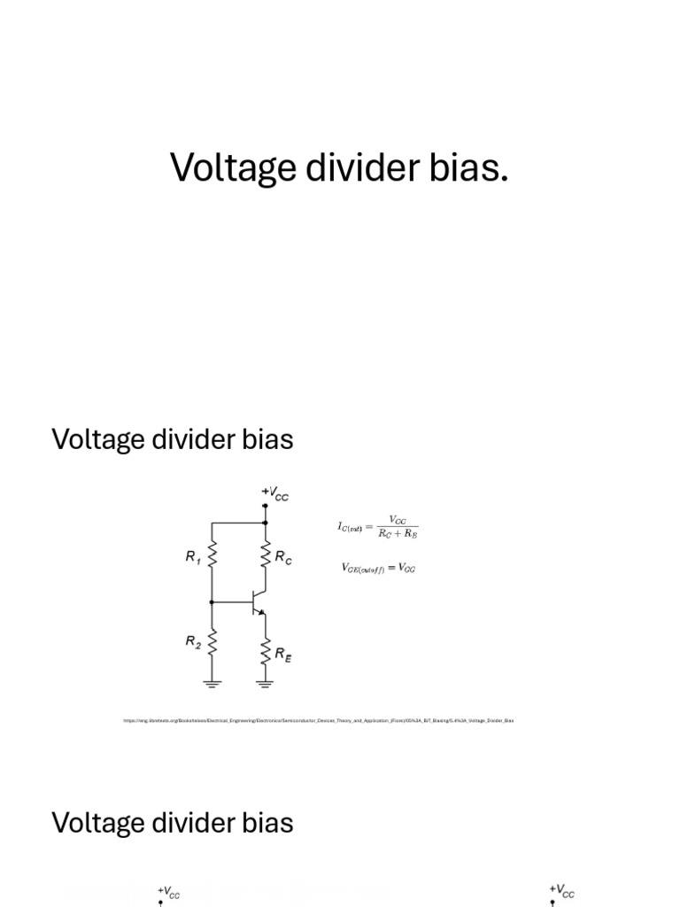 Voltage Divider Bias | PDF