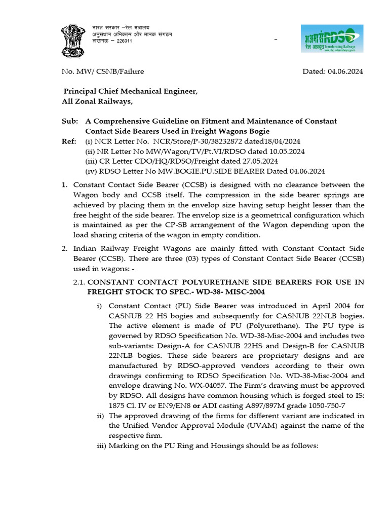 RDSO LTR CCSB Comprehensive Guideline | PDF | Rail Transport