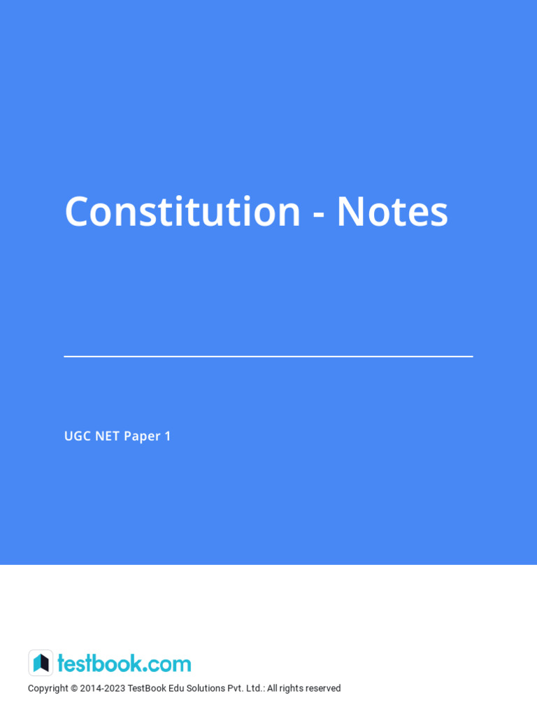 Constitution - Notes | PDF | Speaker (Politics) | Public Law