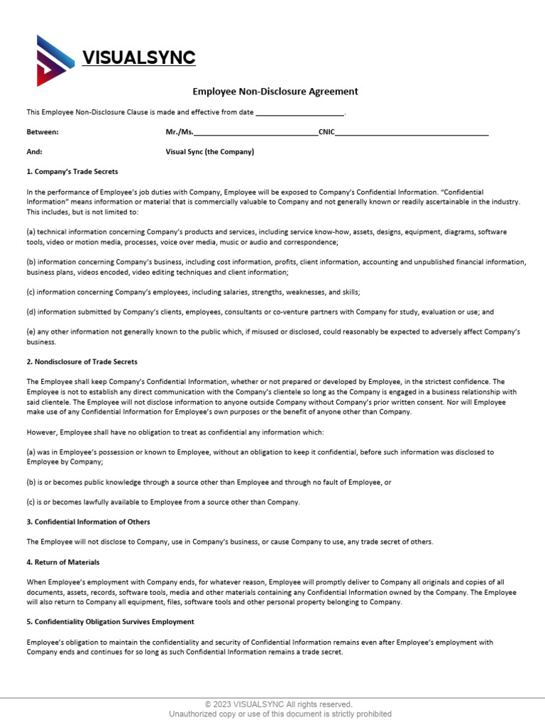 VS Nda | PDF | Legal Remedy | Trade Secret