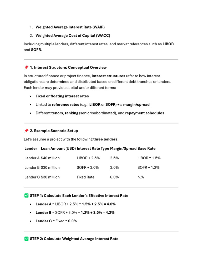 Concept of Weighted Average Interest Rate | PDF | Loans | Interest