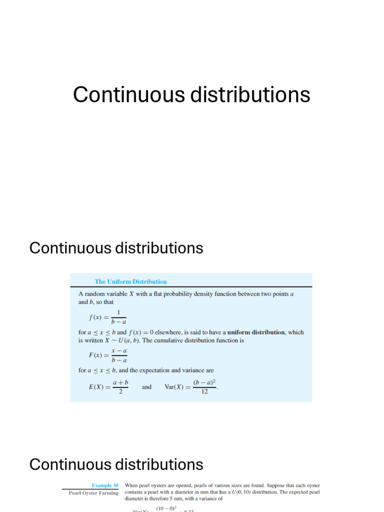 Continous Distributions | PDF