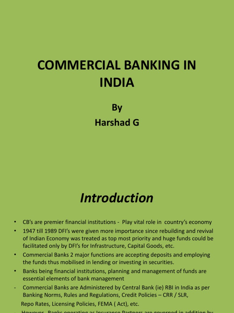 Role of Commercial Banks in India | PDF | Reserve Bank Of India | Banks