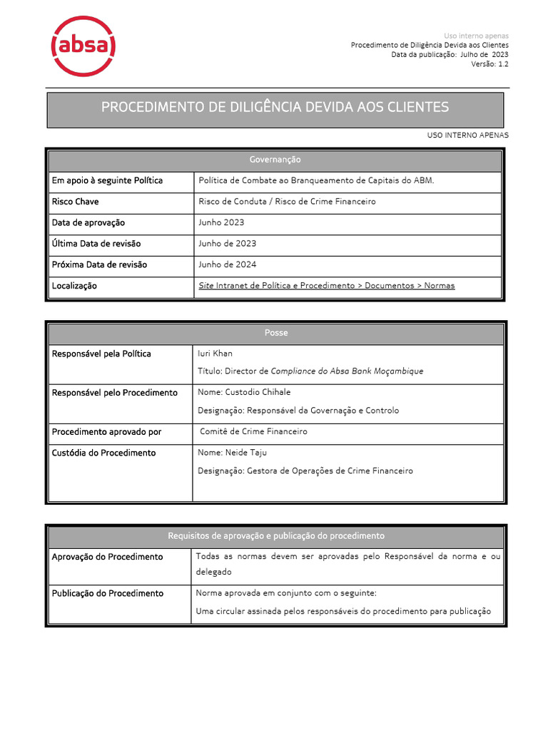 Absa KYC Manual 2023 | PDF | Economias | Business