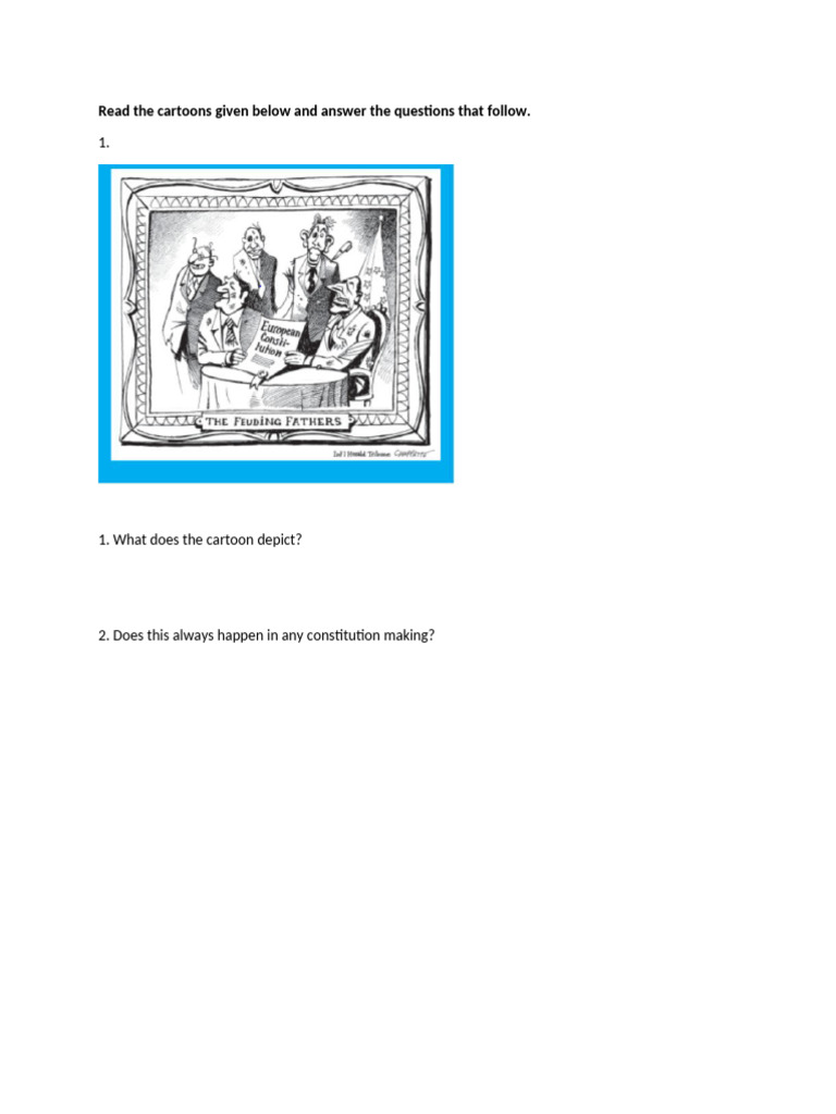 Cartoon Based Question | PDF