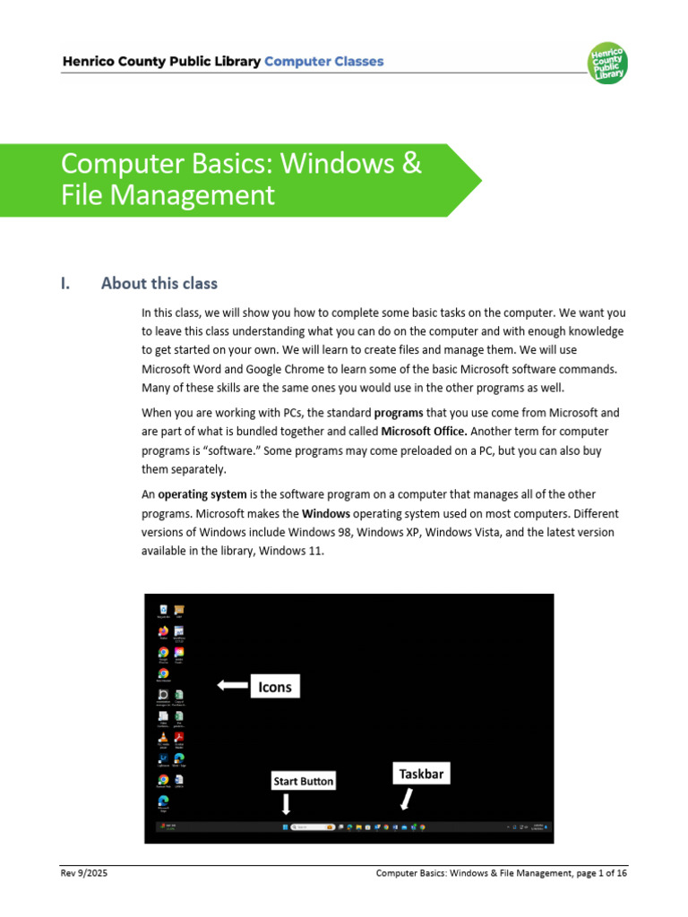 Computer Basics Windows and File Management | PDF | Computer File ...
