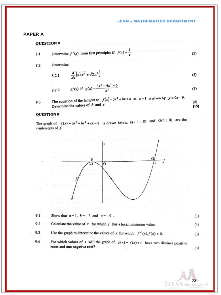 Calculus Grade 12 | PDF