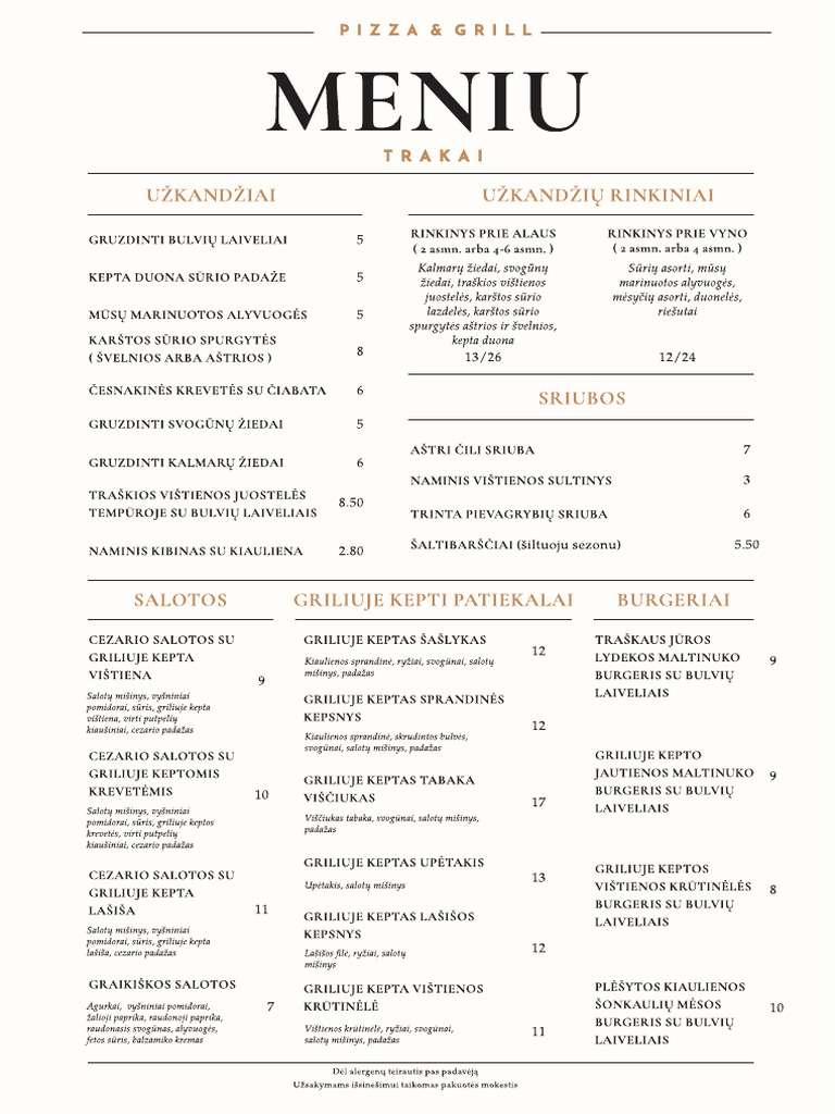 Pizza Grill Menu | PDF