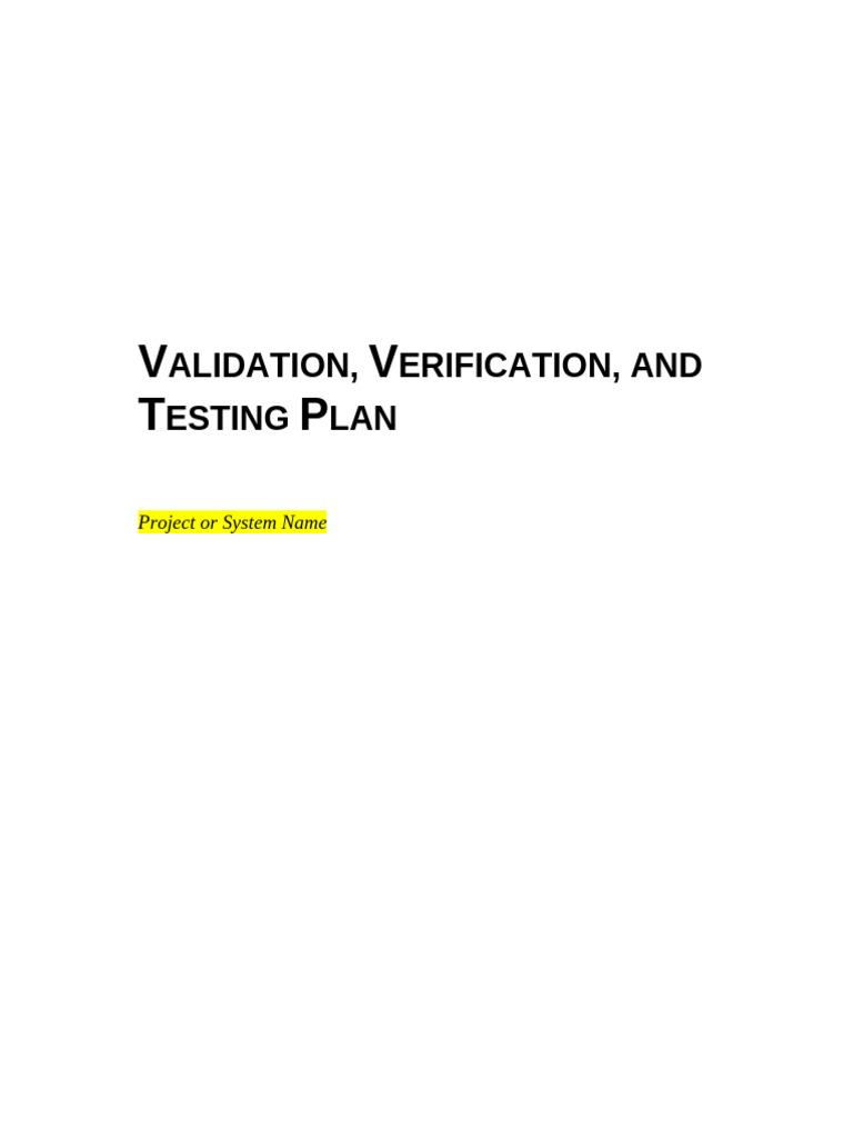 Lab07 - Validation - Verification - Testing Plan | PDF | Verification ...