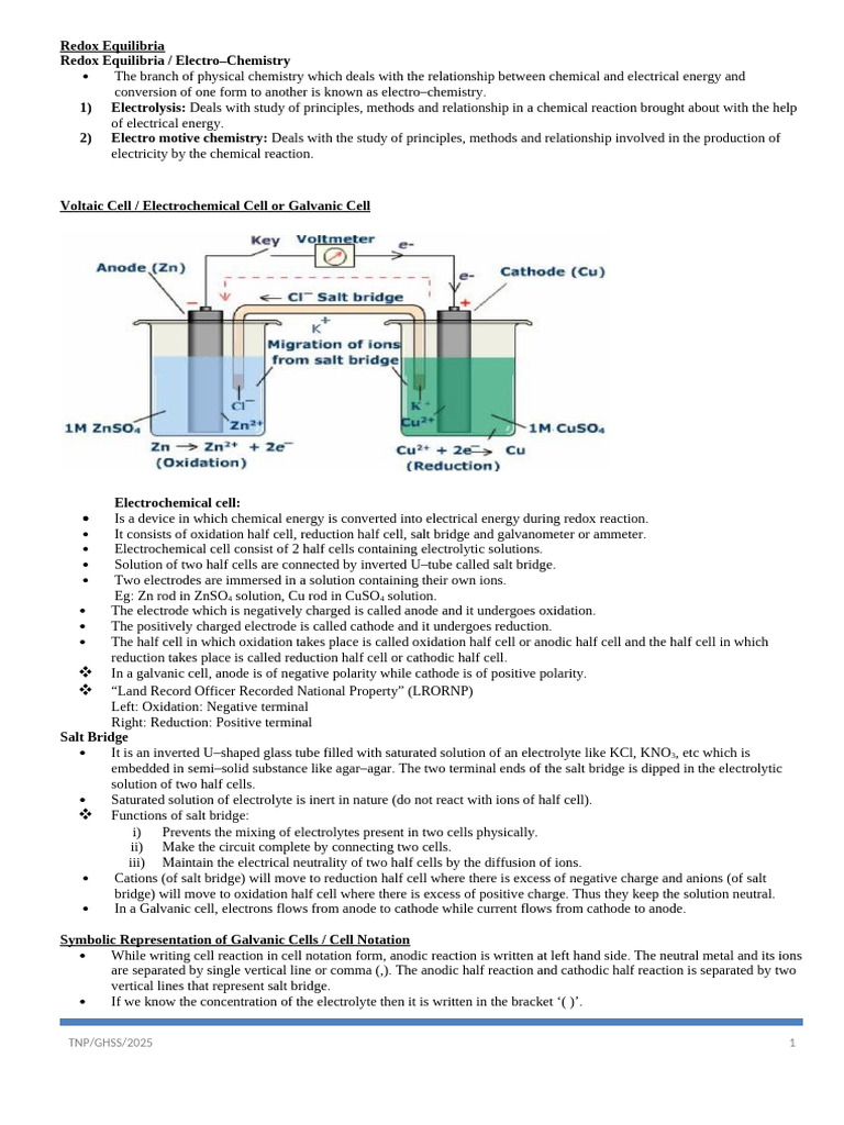 Chapter 3. Redox Equilibria | PDF | Electrochemistry | Anode