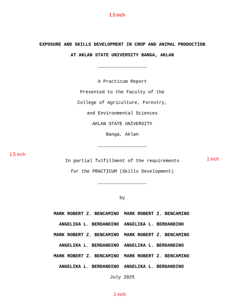 Practicum Report Sample Format 2 | PDF | Agriculture | Vegetables