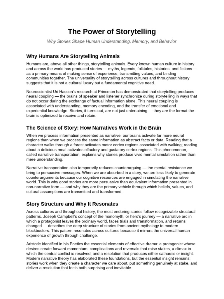 The Power of Storytelling | PDF | Narrative | Storytelling
