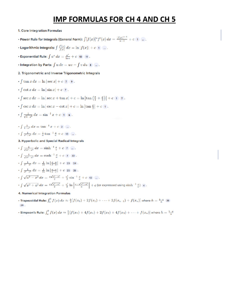 Imp Formulas For CH 4 and CH 5 | PDF