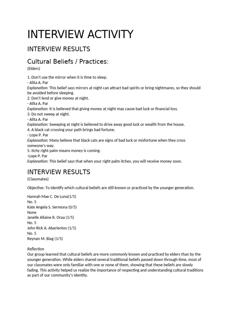Interview Activity Mil | PDF