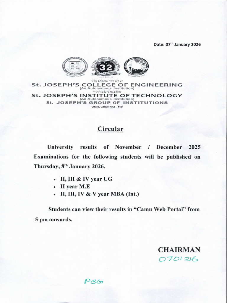 Circular 07 01 2026 | PDF