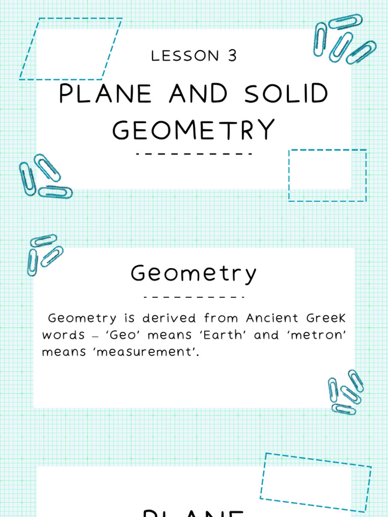 Lesson 3 Plane and Solid Geometry | PDF | Circle | Sphere