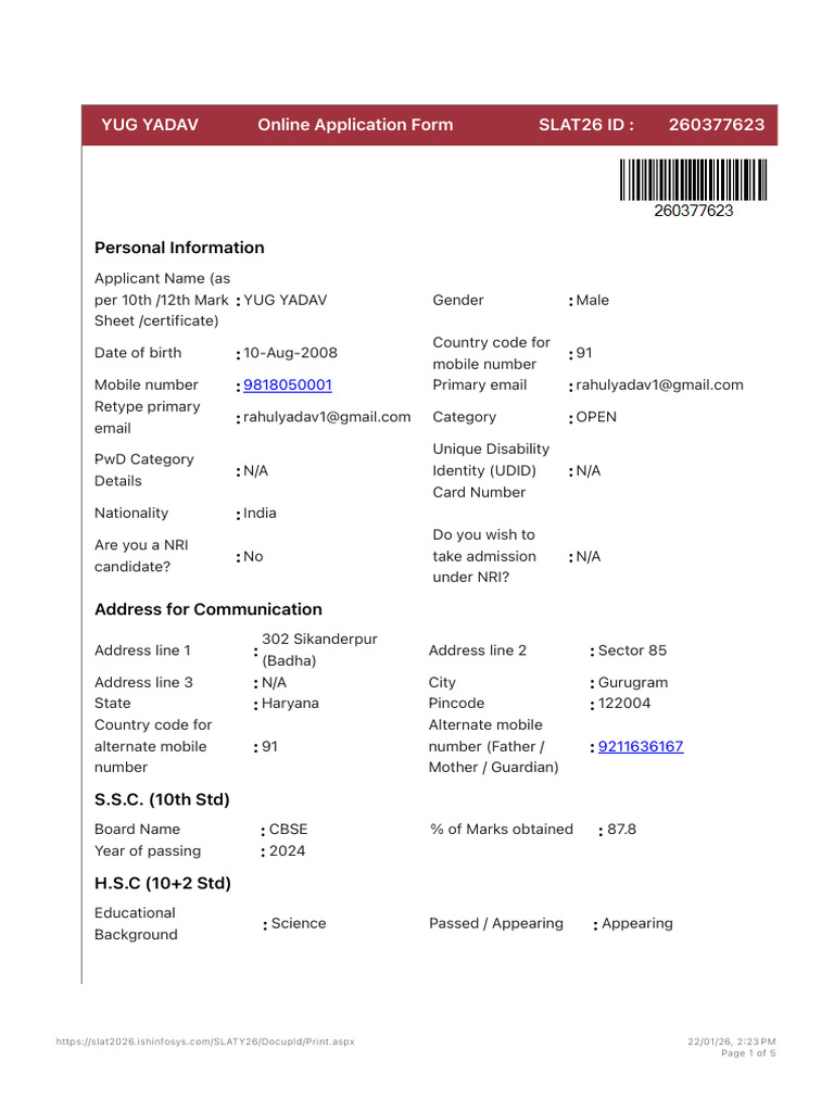 Final Application Slat | PDF
