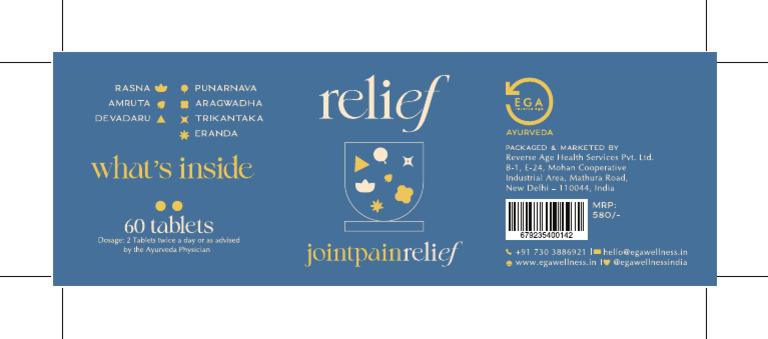 Jointpain Relief Label 120x40mm | PDF