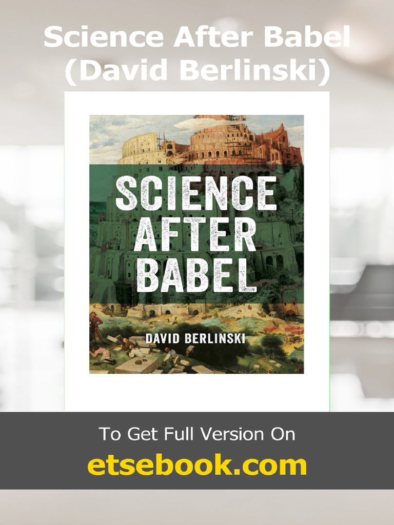 Science After Babel David Berlinski | PDF | Science
