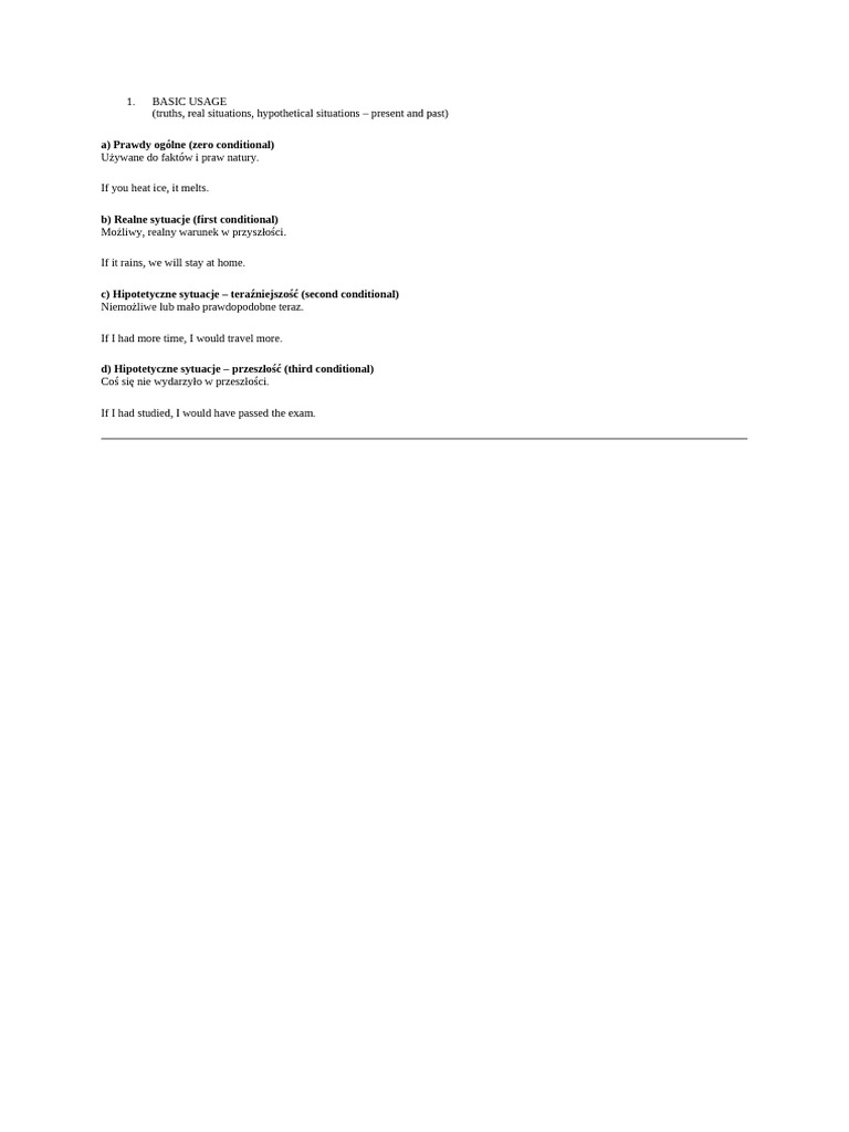 Basic Usage of Conditionals | PDF