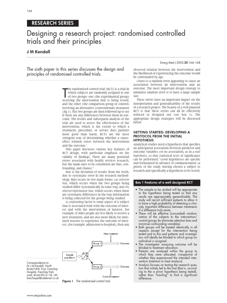 Designing A Research Project - Randomised Controlled Trials and Their ...