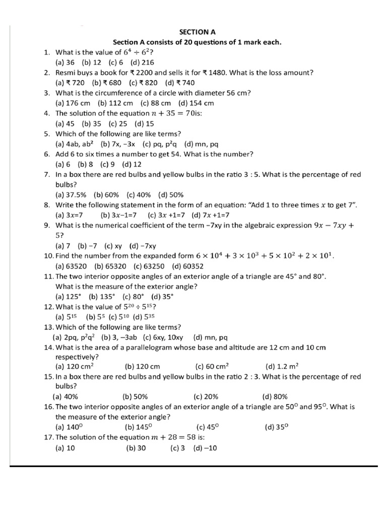 Math Practice Sheet | PDF