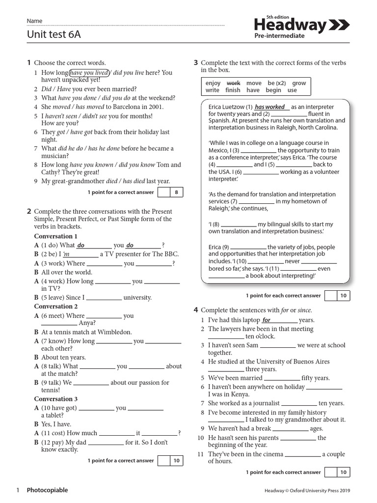 Unit 6 Test | PDF | Grammar | Languages