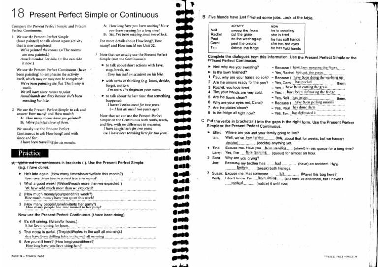 Present Perfect Vs Present Perfect Continuous | PDF | Languages ...
