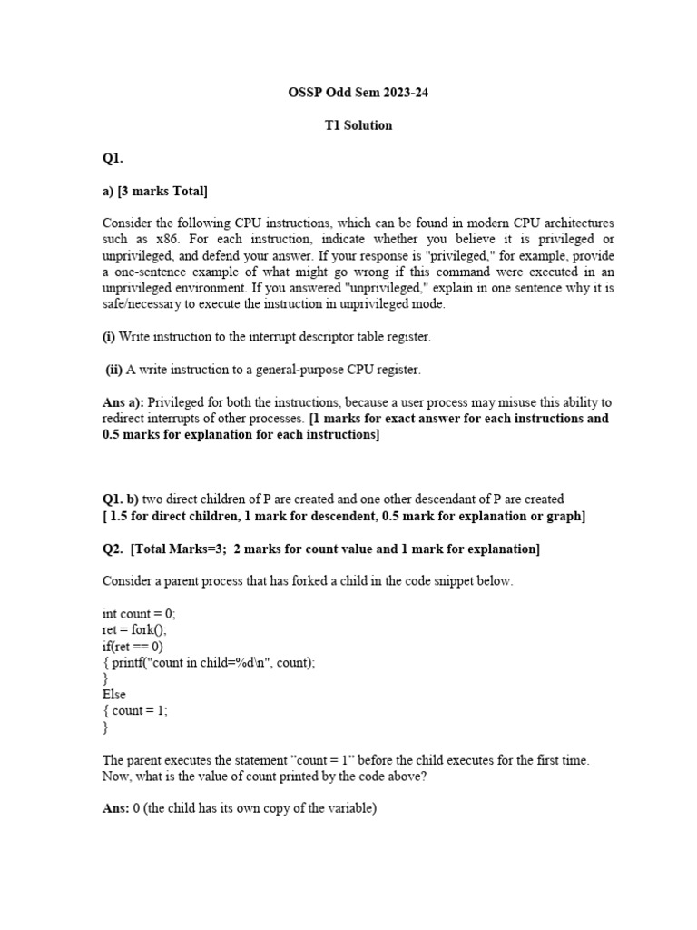 T1 OSSP Solution ODD Sem 2023 | PDF | Computer Programming | Computer ...