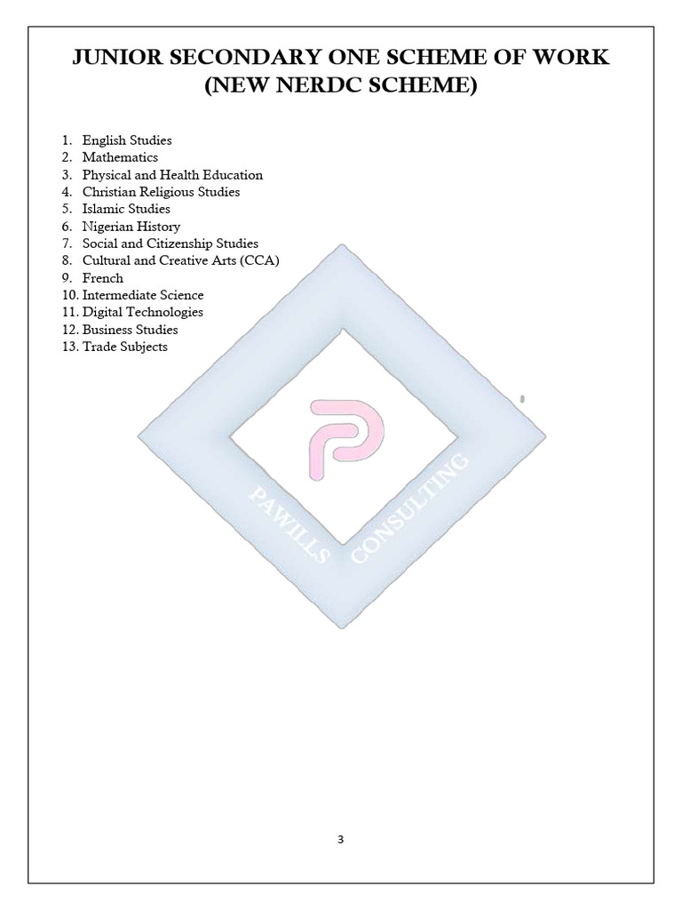 Junior Secondary One Scheme of Work (New Nerdc Scheme) | PDF | Algebra ...