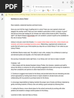 Library Prefect Manifesto Sample | PDF