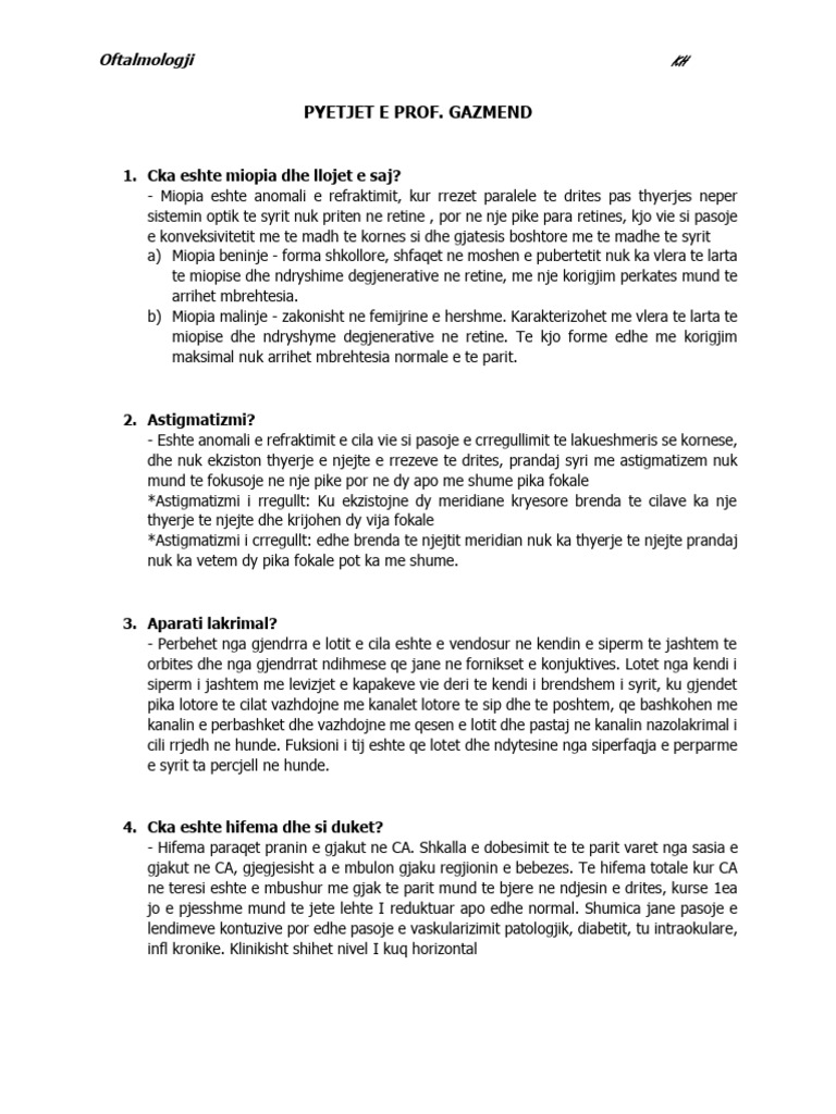 Pyetjet Pas Testit | PDF