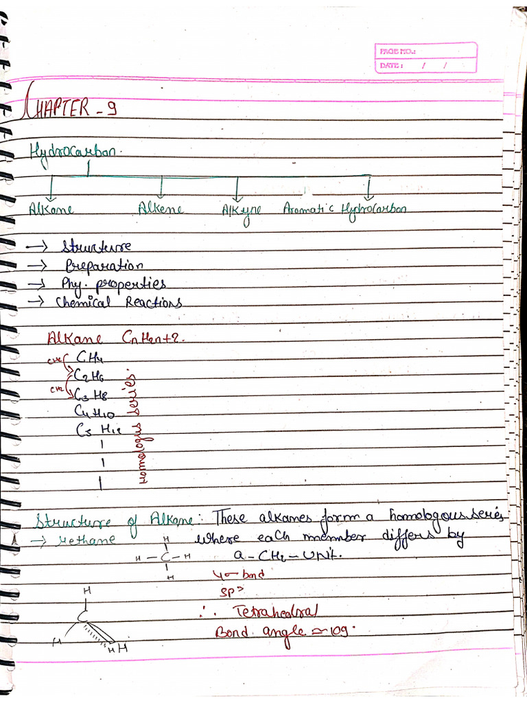 CH 9 - Alkane and Alkene Notes | PDF