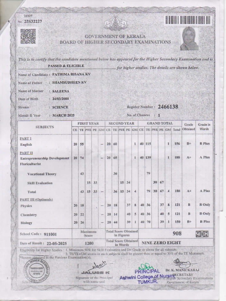 A20260129000056845 12th Marksheet PDF | PDF