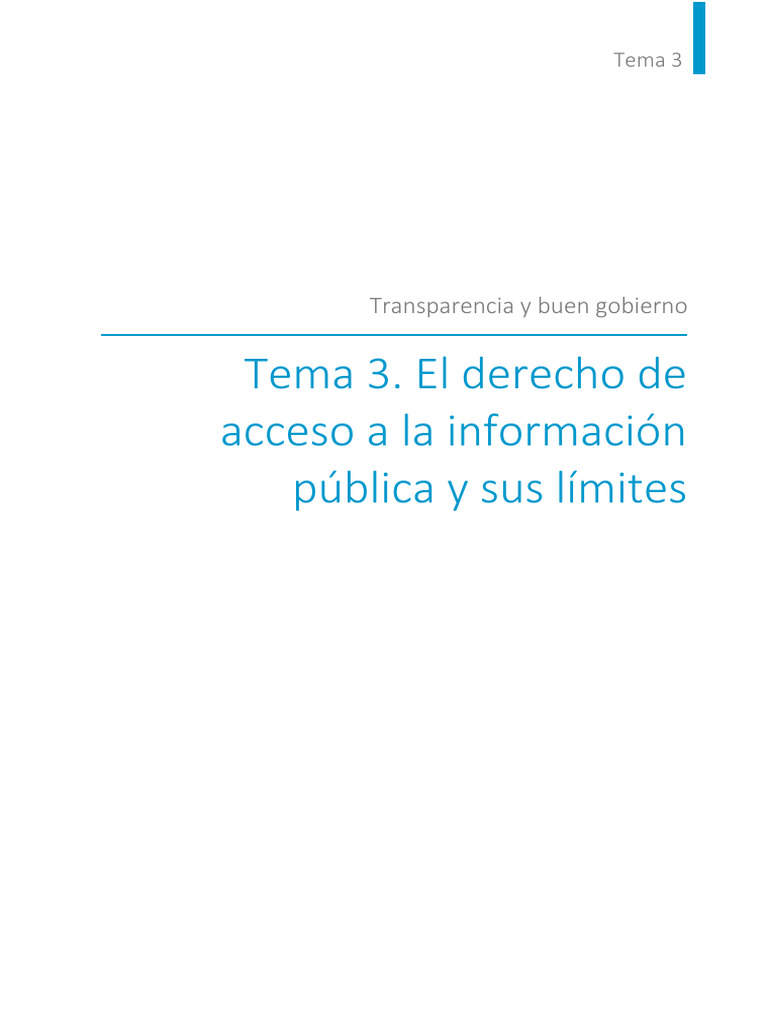Tema 3. El Derecho de Acceso A La Información Pública y Sus Límites ...