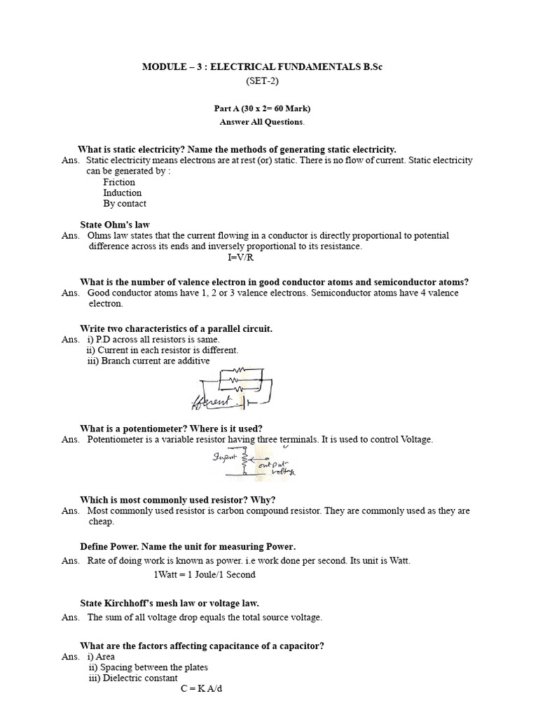 Module 3 - B.SC (SEM 2) - Set 2 | PDF | Inductor | Inductance
