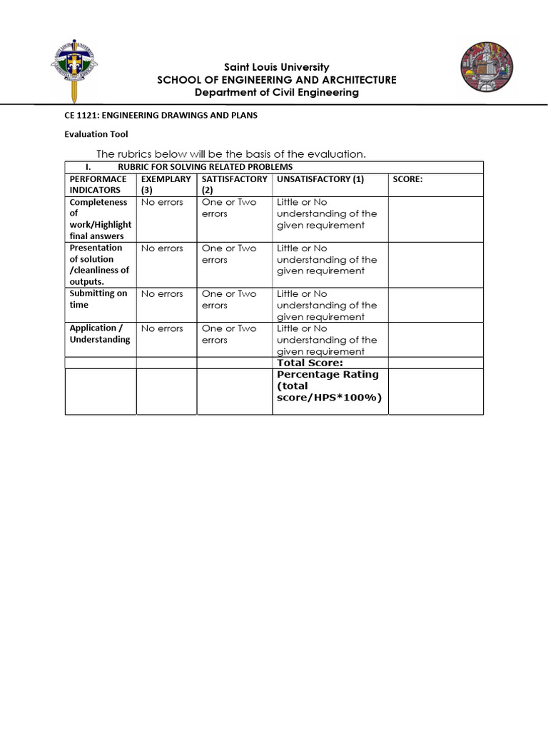 Ce 1121-Reference Rubric | PDF